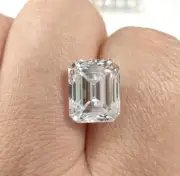 Lab Grown Diamond 2Ct D Color VVS1 Clarity Emerald Cut CVD Certified Loose Ring