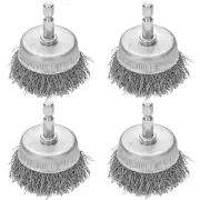4 Pack Wire Cup Brush Set for Drill, Wire Brush for Drill 1/4 Inch Hex Shank