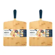 2x Salter Indigo Food Serving/Chopping Board/Platter Durable Bamboo 39x25cm