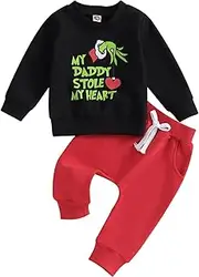 [YINGISFITM] Baby Boy Fall Clothes Toddler Halloween Outfit Boy Halloween Pumpkin Sweatshirt Shirt Pants Winter Outfit