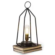 Black Iron Tabletop LED Lantern | Battery-Operated with Timer