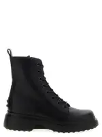 [Tod'S] Tod'S-Leather Combat Boots Stivali E Stivaletti Nero-Donna 41