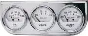 2325 Autogage White Console Oil/Volt/Water Gauge with Chrome Steel, 2.3125 In.