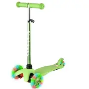 BTEXPERT Height Adjustable T-Bar Kids Mini Kick Scooter Led Flashing Light up Wh
