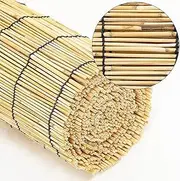 Reed Screening,Natural Reed Fencing,Garden Fence, Patio Privacy Screen,Highly Dense Whole Reed Canes Fence Panels,Pool Plant Fence,Carbonized Black Wire/Primary Black Wire