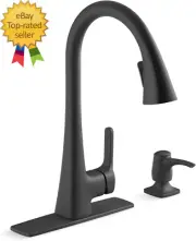 R22867-SD-BL Maxton Pull-Down Kitchen Faucet with Soap Dispenser, Pull down Spra