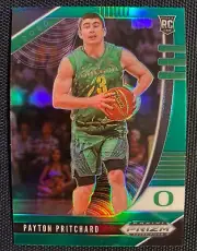 2020-21 Panini Prizm Payton Pritchard Rookie Card Green PRIZM #76 SP CELTICS RC