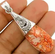 Natural Rosetta Stone 925 Solid Sterling Silver Pendant