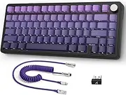 AJAZZ x Attark Shark X85 Mechanical Keyboard with Seal, 75% Wireless Gaming Keyboard with Knob, 5-Layer Padding, PBT Side-Printed Keycap, BT/2.4Ghz/USB-C, Hot-Swap Linear Switch, for PC, MAC
