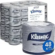 KLEENEX Executive Toilet Tissue (4737), 2 Ply Toilet Paper, 48 Toilet Rolls / Case, 300 Sheets / Roll (14,400 Sheets), White