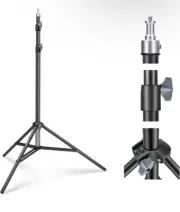 NEEWER Photography Light Stand 2.85-6.6ft/87-200cm, Spring Loaded Aluminum Tri