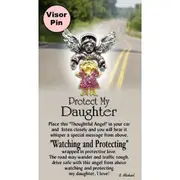 Thoughtful Little Angel Card Protect My Daughter 9232 and Angel Pin with Austrian Crystals