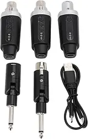 Wireless Microphone Transmitter Receiver, XLR Microphone Wireless System 3 Pin UHF for Dynamic Mic, Electric Guitar Bass