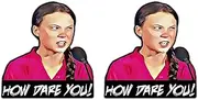 Set of 2 Greta Thunberg How Dare You Vinyl Sticker Decal Cars Trucks Vans Walls Laptop 3 inch