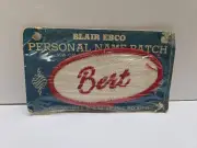 Vintage Bert Name Patch Work Uniform Tag 1972 Blair Ebco NOS