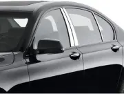 6pc Luxury FX Stainless Steel Pillar Post Trim for 2009-2015 BMW 7 Series 4dr