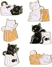 WOFASHPURET Alloy Brooches Creative Cat Brooches Pin for Sweater Scarf Dress Bag Hat Enamel Pin Aesthetic