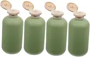 SHOWERORO 4pcs Travel Shampoo Bottles Leakproof Refillable Containers for Toiletries Lightweight Flip Cap Bottles for Skincare Body Wash Conditioner Material