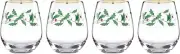 Lenox 888202 Holiday 4-Piece Stemless Wine Glasses