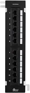 Monoprice Vertical Cat5e Mini Patch Panel - 12 Port | 110 Type (568A/B Compatible)