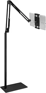 Tablet Floor Stand, Overhead Bed Phone Stand Angle Height Adjustable Holder, Universal Floor Stand Compatible with iPhone iPad Pro Air Mini, Samsung Tab, Kindle, E-Readers