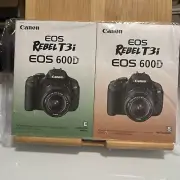 Canon EOS Rebel T3i 600D Instruction Manual English Spanish New Factory Sealed