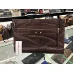 ㊣東區正精品㊣BALENCIAGA CLIP M 273022 咖啡色小銀釦機車包拉鍊手拿包 CITY RZ0519