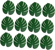 Realistic Green Leaf Tablecloth Faux Monstera Leaves Tropical Dining Decor Party Scene Accessory