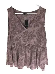 TORRID 3X Babydoll Top 90's NWT Floral Mauve Pink Flirty Ruffle