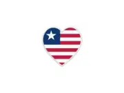 Patch Badge Patch Printed Thermoadhesive Flag Heart LB Liberia
