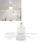 HG (White)Ceiling Fan With Light 3 Colors Dimmable Quiet LED Ceiling Fan Lamp