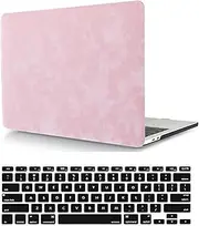 Case Compatible with New MacBook Pro 16 inch 2021 2023 A2485 A2780 A2991 M1 M2 M3 with Liquid Retina Display and Touch ID, Colorful Leather Soft Protective Laptop Cover & Keyboard Cover, Pink