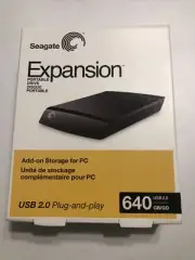NEW SEALED Seagate Expansion 640 GB Portable Drive USB 2.0 Plug & Play