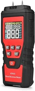 AUTENS Wood Moisture Meter Digital Wood Humidity Tester Hygrometer Timber Damp Detector with Pin-Type, Backlit LCD Display, Portable Bag for Detecting Water Leaks and Moisture in Wood Ceilings Walls