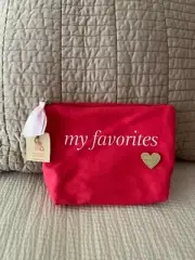 CLARINS RED FABRIC MY FAVORITES MAKE UP POUCH NEW