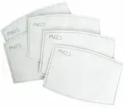 Face Mask Replacement Filter Refill,PM2.5, 5 Ply Carbon 125x80mm 12 PACK Filters