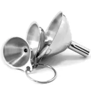 Stainless Steel Mini Kitchen Funnel Set, 3 Pack Durable Metal Filling Funnels fo
