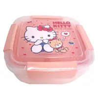 在飛比找樂天市場購物網優惠-小禮堂 Hello Kitty 方形四扣瀝水籃保鮮盒 150