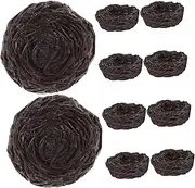 FUNOMOCYA 10pcs Mini Bird Nest Ornaments with Eggs Realistic Resin Craft for Home Decor Easter Decorations Art Projects Garden Display Nature Inspired Decorative