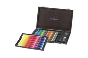 Faber-Castell Polychromos 48 Coloured Pencils Wooden Box Case Set