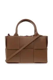 BOTTEGA VENETA Arco Mini $3600 Wood Intreccio Tote Bag New & Authentic