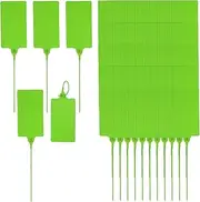 uxcell 80 Pcs Plastic Tags, Hanging Label Tags Blank Zip Ties Writable Waterproof Storage Key Signs for Labeling Shipping Marking Identification Inventory, 105x65mm, Green