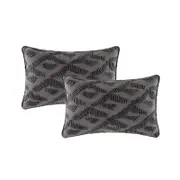 2pc Cloud Linen Lulu Cotton/Feather 55cm Embroidered Cushion Set Rect Grey