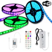 40M 35M 30M 25M 20M 15M 10M RF Remote WiFi Music Sync RGB LED Strip Light 12V