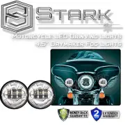 4.5" In CREE LED Chrome Spot Fog Passing Light Lamp For Harley - PAIR