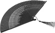 GETAJGHSD Folding Fan Elegant Chinese Style Handheld Dance Prop Lightweight and Portable for Weddings Parties and Performances with Unique Tassels and Versatile Use