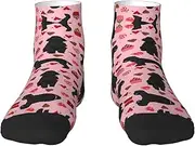 [JBYJBX] Red Poodles Dogs Print Adult Socks Womens Mens Workout Thermal Cozy All-Season Gift Holiday Articles Use