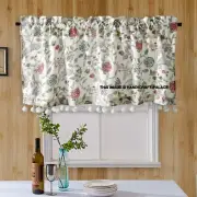 Indian Floral Print Kitchen Window Curtain Cotton Decor Short Drape Cafe Curtain
