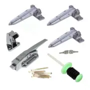Cool Room Fridge Door Latch Kit w/ 3 Hinges Keyed Latch Safety Release Fixings