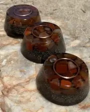 3 Pack Orgone Energy Carnelian Tower Busters EMF Protection Orgonite